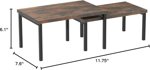 Simple Houseware Expandable Counter Shelf in Rustic Brown