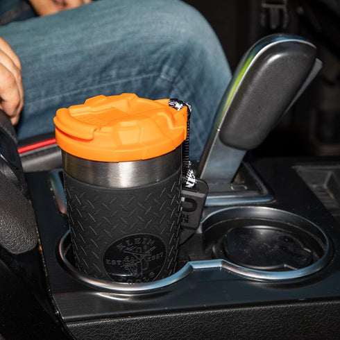 Klein Tools 55580 Stainless Steel Tumbler, 20 Oz. Insulated Double Wall Vacuum Mug with Flip-Top Lid