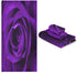 Blueangle Bathroom Decorative Towel Set with Purple Rose Pattern, 3-Piece Set with