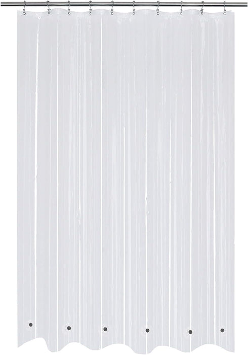 Mrs Awesome Clear PEVA Shower Curtain Liner, 60x72 inches, Waterproof with 6 Magnets, Thick Plastic