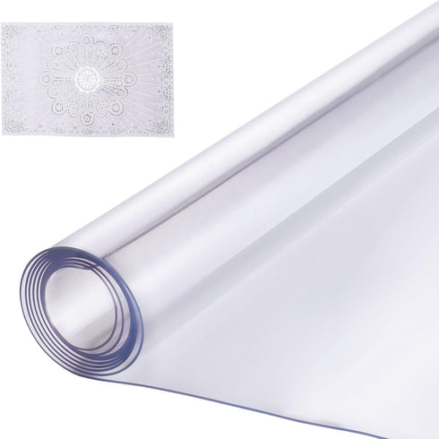 VEVOR Plastic Table Cover, 54 x 54 Inch 2.0 mm, Clear Square