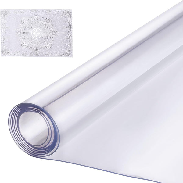 VEVOR Plastic Table Cover, 54 x 54 Inch 2.0 mm, Clear Square