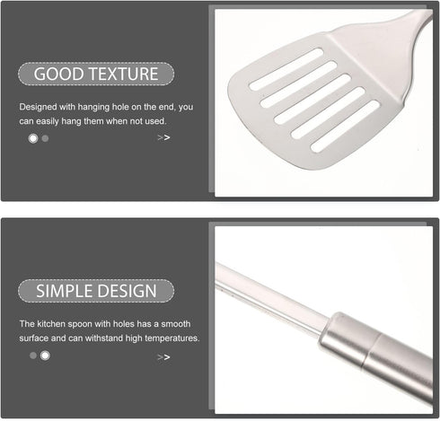 MAGICLULU 1 Set Stainless Steel Kitchenware Food Cooking Spatula, Soup Spoon, Slotted Turner, Non-Stick Pan for Eggs,