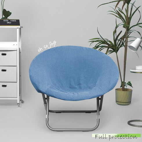 Buenanir Cozy Stretch Saucer Chair Cover - Jacquard Slipcover for Round Moon Chair - Foldable, Protector for Bedroom