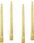 Kemladio 4 pcs 10 inch Taper Candles, Burning Unscented Tapered 7.5 hrs, Fancy Dinner Decorations (Gold)