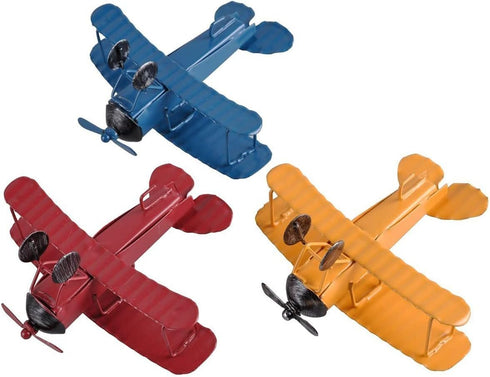 TTKBHHQ 3pc Vintage Metal Planes Model Iron Retro Aircraft Glider Biplane Pendant Model Airplane,Christmas,Home