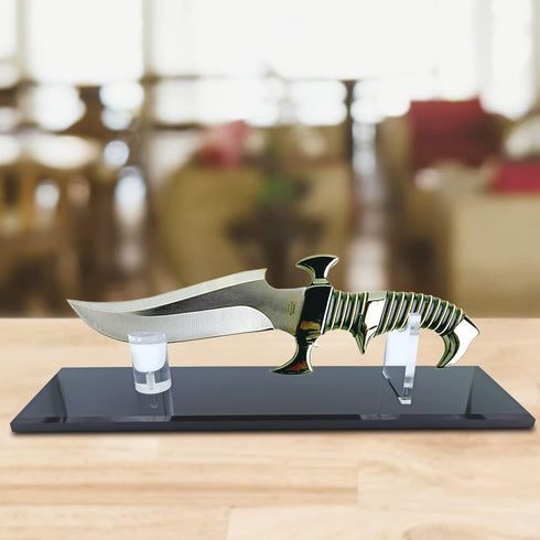Acrylic Knife Display Stand, Fixed Blade Knife Collection Holder for Rustic Cabin Home Decor, Transparent