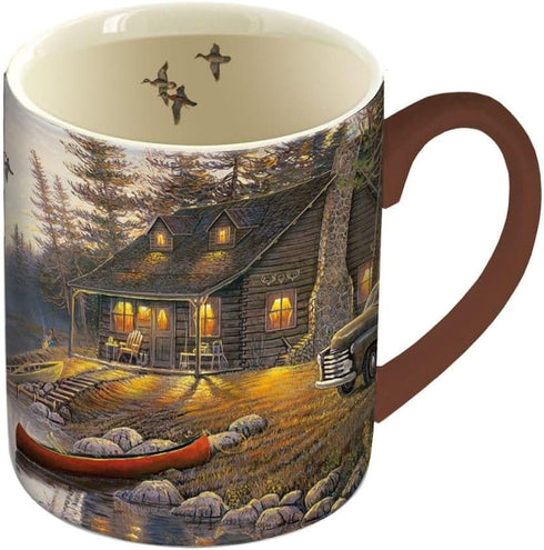 Lang Lake Retreat Mug by Sam Timm, 14 oz., Multicolored Design