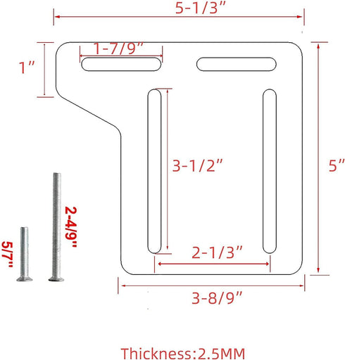 2Pcs Bed Frame Conversion Kit, Heavy Duty Adapter Bracket, Headboard Attachment with Hardware, Full to Queen
