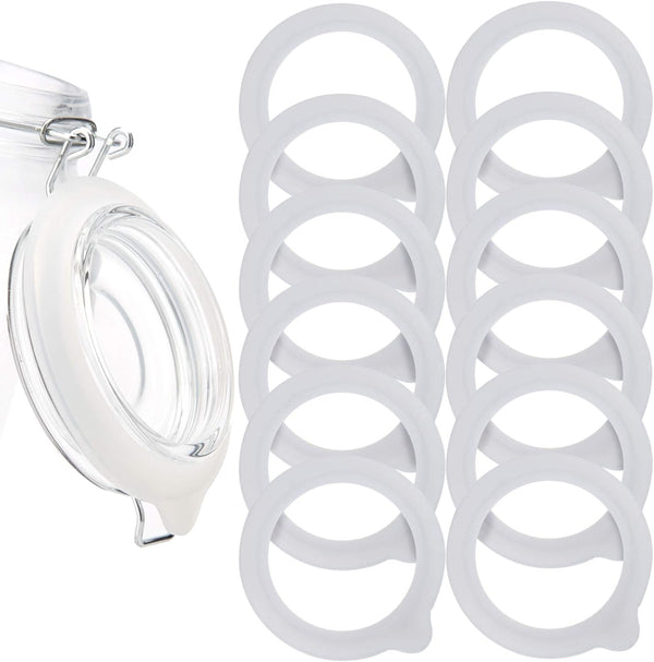 LUTER 12pcs Silicone Jar Seal Gaskets for Wide Mouth Mason Jar Lid, Airtight Replacement for Glass Jars