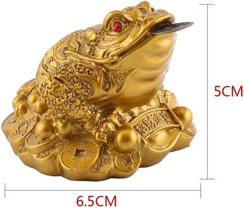 Hilitand Money Frog Toad Decoration, Chinese Feng Shui Wealth Lucky Money Frog Statue for Home Office Decoration