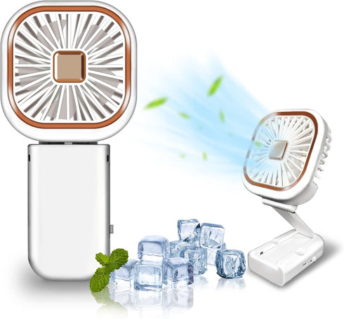 Handheld Mini Fan, 3 IN 1 Small Portable USB Rechargeable Folding Fan with Strong Airflow, Multi-Functional (4 Colors)