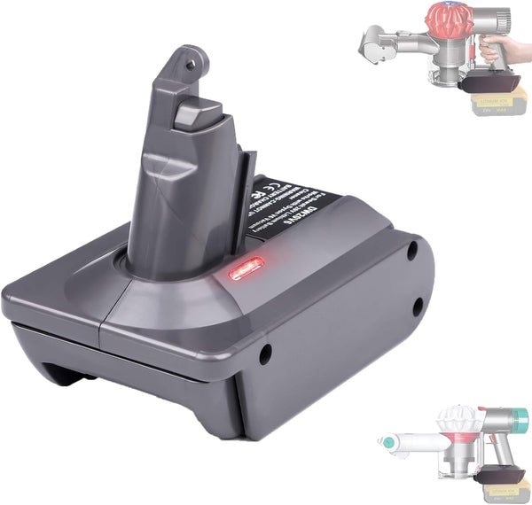 DW20V6 Adapter for Dewalt 20V Lithium Battery to Work with Dyson V6 Series Vacuum Cleaners