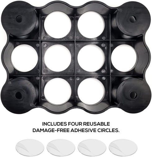 Adhesive Wall Mounted 12 Slot Coffee Pod Holder - Space Saving Organizer Rack Compatible with K Cups for Kitchen