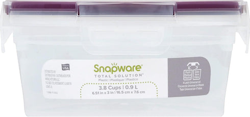 Snapware Total Solution 3-Cup Plastic Food Storage Container with Lid, Non-Toxic, BPA-Free