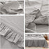 55% 45% BISELINA Linen Sheet French Flax Flat Sheet with Pleated Ruffles Euro Linen Cotton Solid Color Soft Breathable