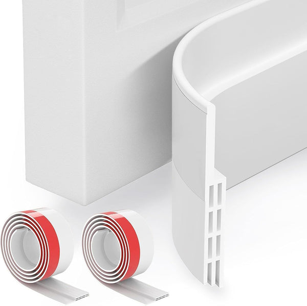 GroTheory 2 Pack Door Draft Stopper, Under Door Sweep for Exterior & Interior Doors, Weather Stripping Door Seal, White