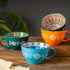 JINNTHE 15 Oz Bohemian Hand-Painted Ceramic Mug, Large Coffee Cup for Milk, Tea, and Breakfast, Dishwasher & Microwave
