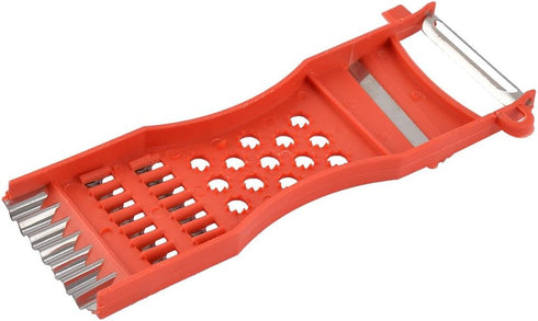uxcell Plastic Frame Vegetable Fruit Slicer Peeler Shredder, 4pcs Red Silver Tone