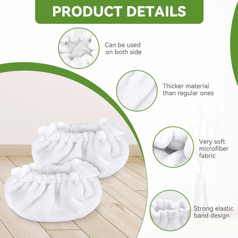 6 Pack Sgizoku Large Microfiber Bonnet Steam Mop Pads Compatible with Dupray Steam Cleaners etc for The Rectangle Brush