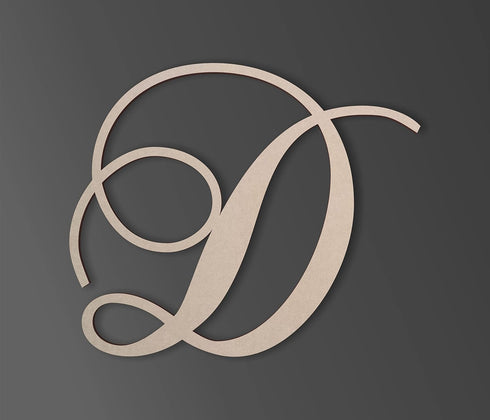 Jess and Jessica Cursive Wooden Letter D for Front Door, Above Crib, Nursery Decor