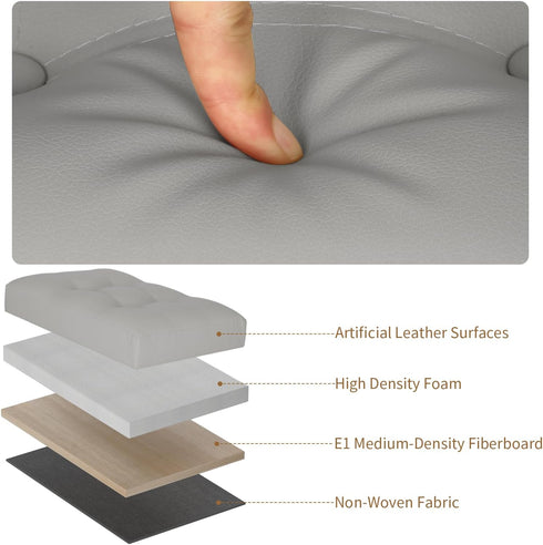 330 lbs 17x13x13in, BelugaHelper Folding Storage Ottoman. Foot Rest Stool with Thicker Foam Padded Seat. Leather