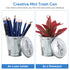 Mini Desktop Trash Can with Lid, Tiny Metal Garbage Can for Home Office Countertop