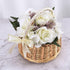 Wicker Rattan Flower Basket, Hand Woven Wedding Flower Girl Basket Decoration, Candy Storage Home Decoration (S, pink)