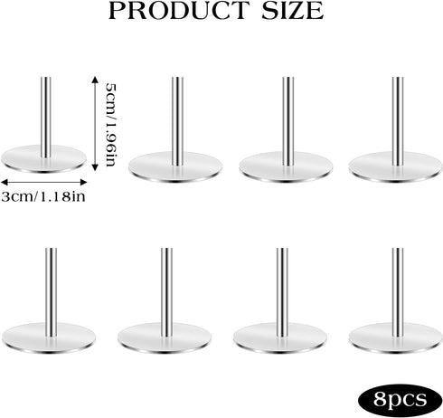 8 PCS Stainless Steel Cake Heating Core, 2 Inch Reusable Rods for Cake Baking Supplies, Professional Tools