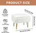 ACEQLYT Small Foot Stool, Small Ottoman with Storage, White Furry Footstool with Soft Padded Seat & Gold Metal Leg