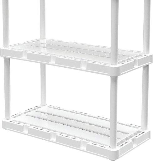 Gracious Living 4 Shelf Knect-A-Shelf Solid Light Duty Storage Unit - 12 x 24 x 48 Organizer for Home, Garage, Basement