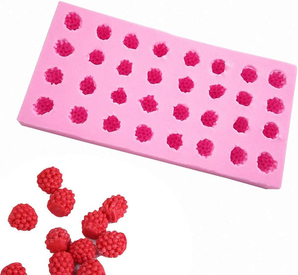 Fewo 32-Cavity 3D Raspberry Silicone Mold for Fondant, Chocolate, Candy, Kitchen Baking, Cake Decorating Tools