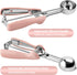 JETONN Set 2, 18/8 Set Cookie Scoops for Baking of Pink Handle Stainless Steel Ice Cream Scoop with Ergonomic Soft