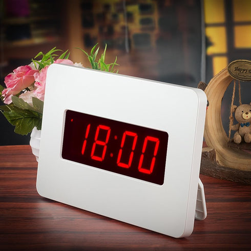 Digital Wall Clock Battery Operated with LED Display, Backlight, Table-top, Alarm, Brightness Adjustable