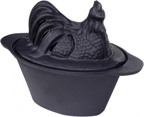 US Stove Kettle Chicken Steamer, For Use with Hot Stove, Cast Iron,