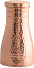 Indian Art Villa Pure Copper Bedroom Water Bottle with Inbuilt Glass & Hammered Shine Design, 32 Oz