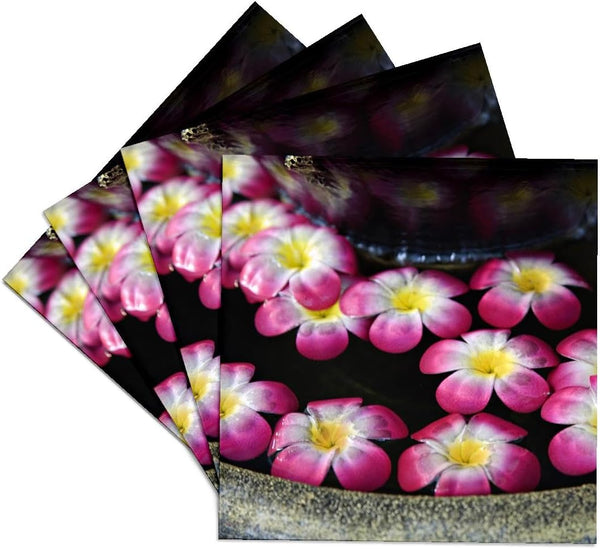 3dRose CST_76058_3 Flowers Floating in Water Fountain, Bangkok, Set of 4 Coasters