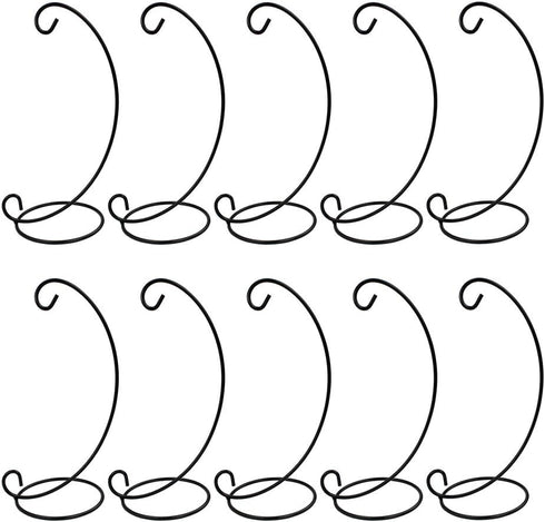 Christmas Ornament Display Stands 9in, 10 Pack Black Iron Hanging Stand Rack