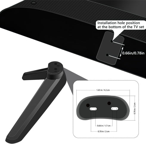 DOITOOL 2 32 40 49 50 55 Inch, Pcs TV Legs Base Stand Compatible for Roku TV Table Holder Stand Mount Brackets