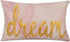Fukeen Inspirational Words Dream Throw Pillow Cases, Pink Watercolor Paint with Golden Letters, Cotton Linen