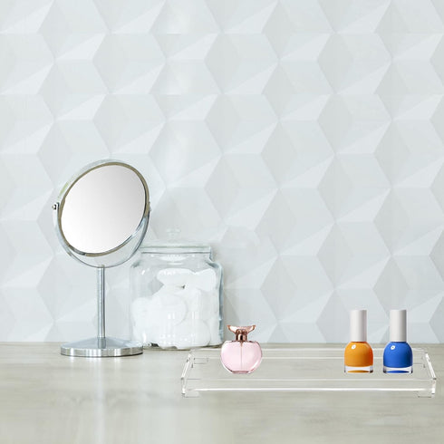 Vanity Bathroom Tray - Acrylic Rectangle Decorative Catchall Organizer Storage Tray, Clear