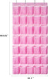 35 35 4 (Pink-1Pack) SAVERHO Pockets Over the Door Shoe Organizer, Hanging Shoe Organizer for Door with Mesh Pockets
