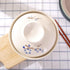 WHJY Japanese Creative Hand-painted Ceramic Tableware with Lid for Soup and Noodles, Heat Preservation Function, Blue