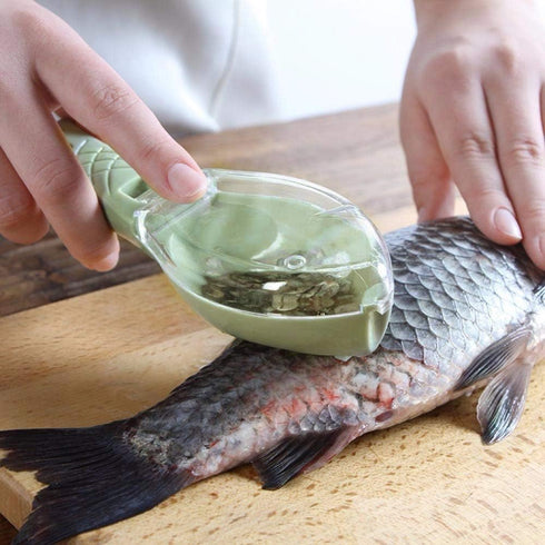 Gnker Fish Scaler Skin Brush, Fast Remove Fish Knife Cleaning Peeler Scaler Scraper