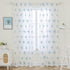 Embroidered Teal Starfish Sheer Curtains, 84 Inch Long Rod Pocket Drapes for Living Room, 52 x 84 Inch 1 Panel