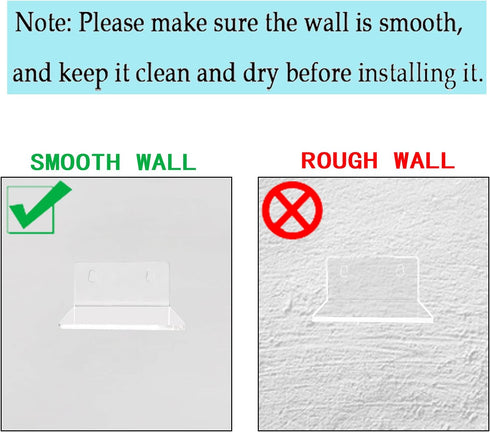 Bigfety Acrylic Small Floating Shelves for Wall, 3-Ledges Clear Mini Display Floating Shelf with Adhesive or Screw