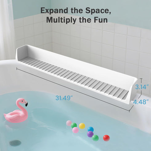 Blgiont Bathtub Splash Guard PlayPad Shelf Area with Strong Suction Cups, Toy Tray Caddy Holder Storage Over Tub