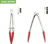 Set of 3 Mini Tongs 7-Inch Serving Tongs with Silicone Tips (Green Red Blue)