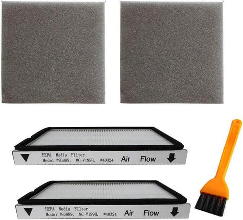 VideoPUP 2 Pack Exhaust HEPA Filters with Foam Filters, Compatible with Kenmore EF-1 Model 86889, Panasonic MC-V199H,