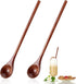 4 Spoon,7.8 Inch Pcs Long Wooden Spoon,Wooden Honey Wood Mixing Spoons for Coffee,Wood Spoons for Eating